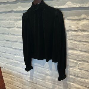 Elegant Black Velvet Women's Top